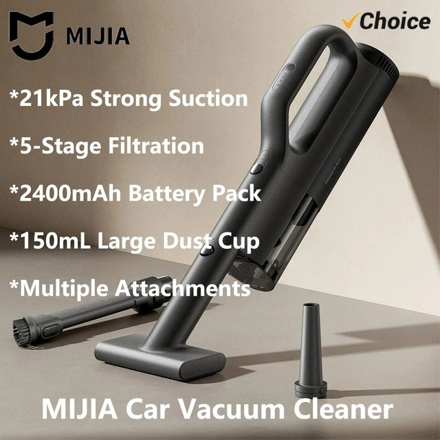 MIJIA Auto-Staubsauger MJXCQ01QW in Schwarz mit 21kPa Saugkraft, 150ml Staubbehälter und waschbarem Filterelement - Bild 1