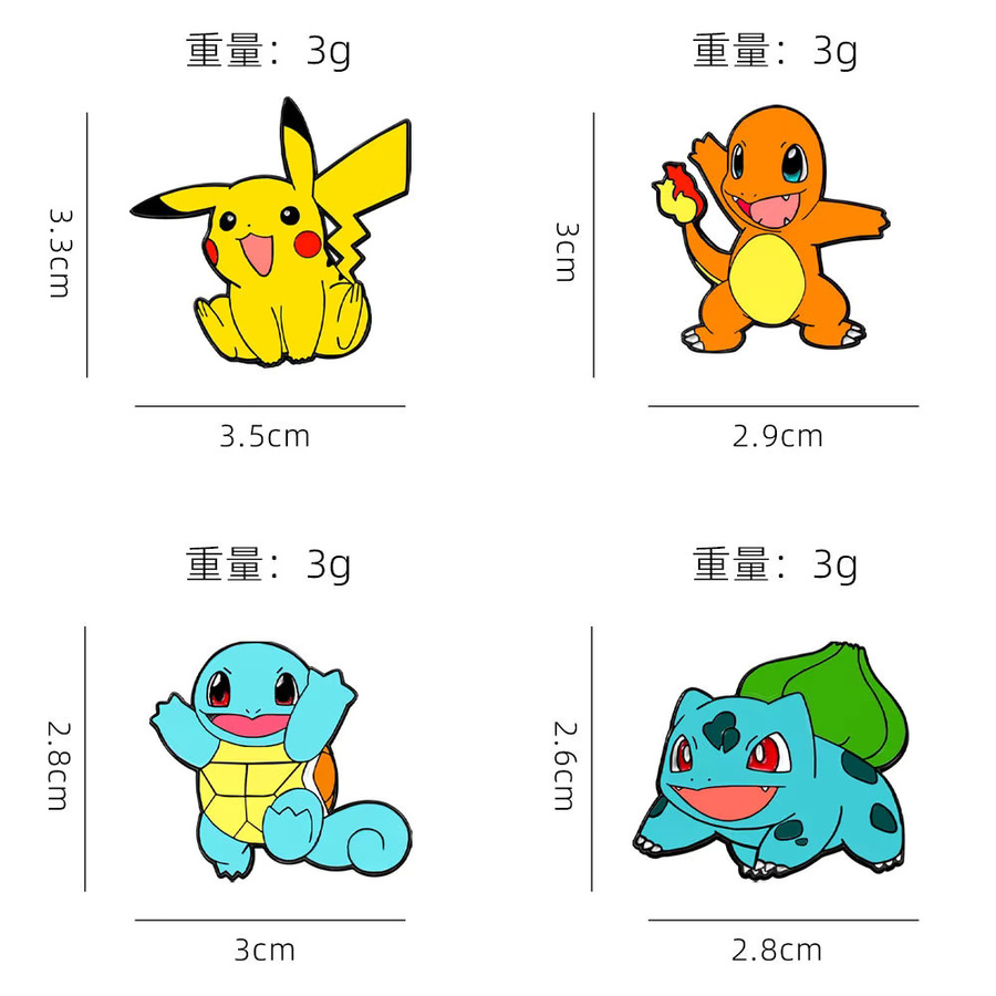 Bandai Pokémon Anime Charaktere Emaille-Brosche, 4-teiliges Set - Bild 2