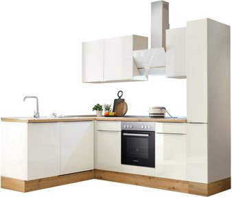 Respekta Küchenzeile Marleen Eckküche in Weiß Hochglanz mit Ecklösung, H: 211 cm, B: 250 cm, T: 170 cm - Bild 3
