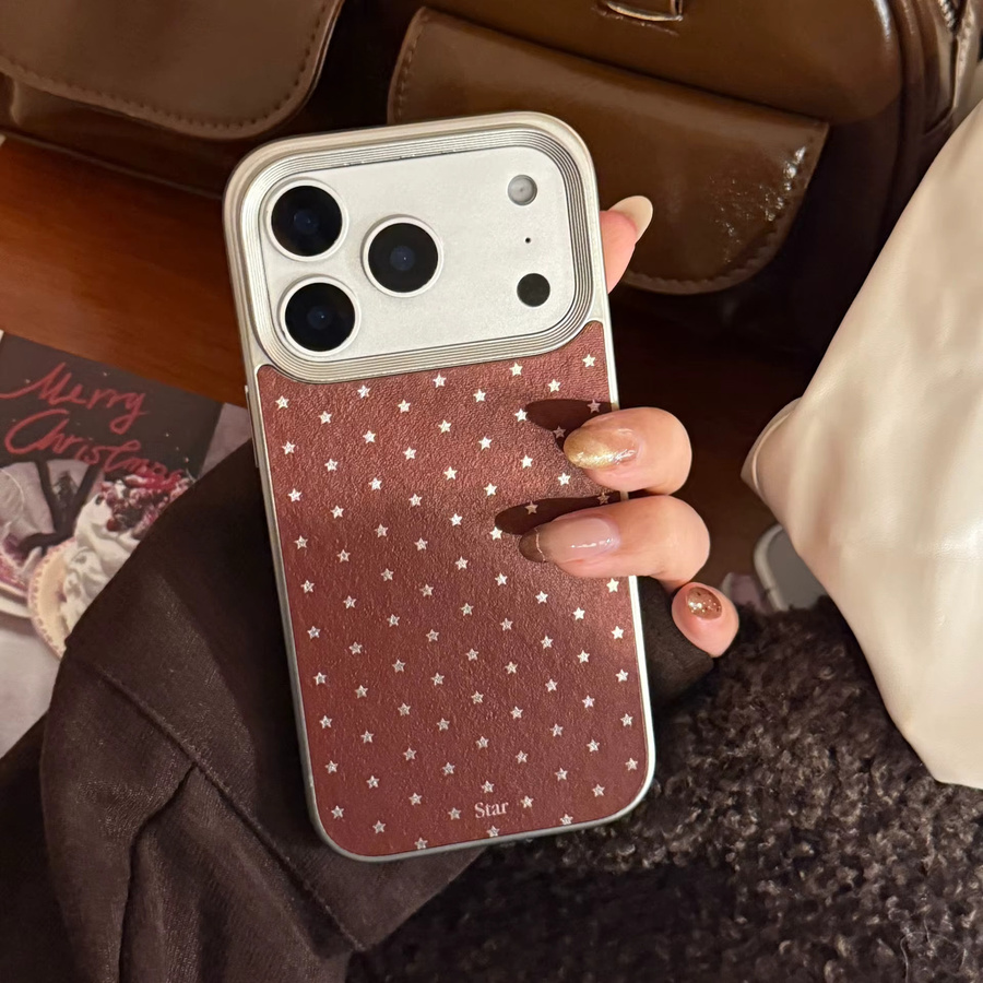 MUQGEW Handyhülle mit Koreanischen Vollbild-Sternen und Lederstruktur für iPhone 17 16 15 14 13 12 11 Pro Max, stoßfeste Abdeckung mit Splitterrand-Beschichtung - Bild 3