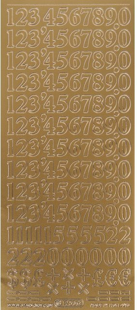 Reliefsticker Ziffern in Gold - Bild 1