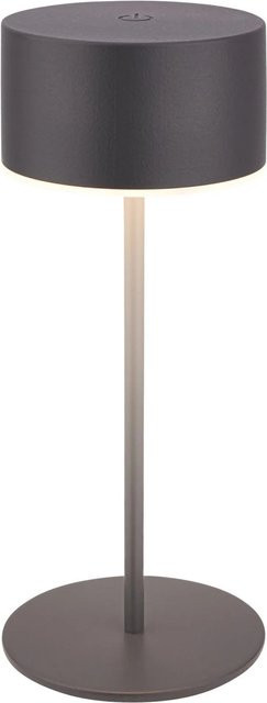 Brilo Akku-LED-Tischleuchte Kira Anthrazit, dimmbar und höhenverstellbar, Durchmesser: 8 cm, Höhe: 19 cm - Bild 1