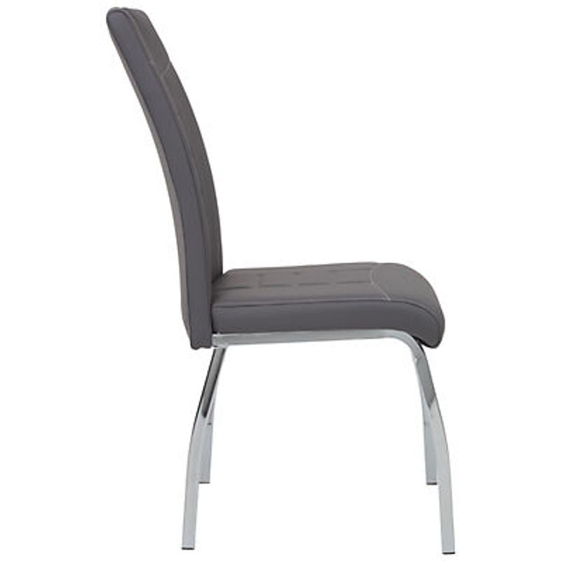 4er Set Stühle Hela in Grau aus Kunstleder, B/H/T: 43 x 100 x 64 cm - Bild 3