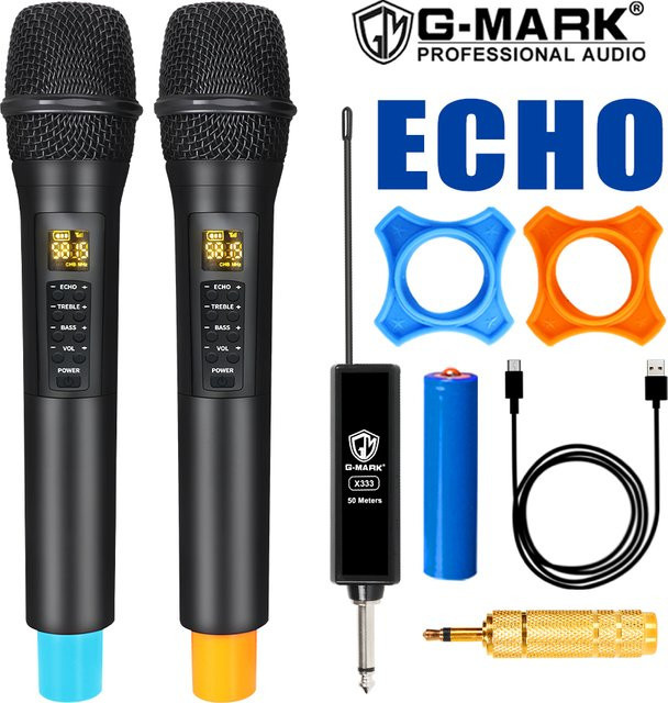 G-MARK x333 Drahtloses dynamisches Mikrofon mit Bluetooth und Lithium-Batterie in Schwarz - Bild 1