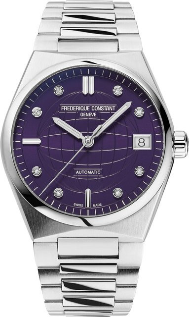 Frederique Constant Damenuhr Highlife, Automatik, Edelstahl, 34 mm, Violett - Bild 1
