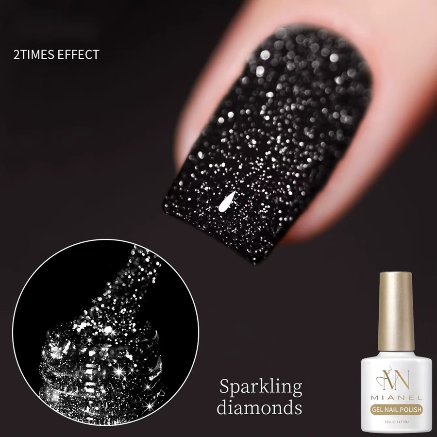 MIANEL NAIL Nagellack, Black, Schimmernd, Gel, 10 ml - Bild 2