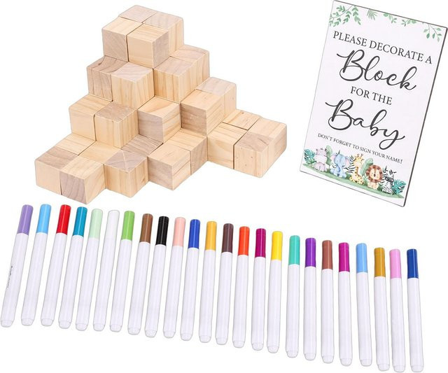 Koogeelife Babyparty-Spiele-Schilder-Set, 75-teiliges Set, beige - Bild 1