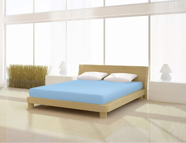 Mr. Sandman Spannbetttuch Classic in Blau mit Elastan, B/T: 180 x 200 cm, Höhe: 20-22 cm - Bild 1