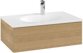 V&B Waschtischunterschrank Antao mit Auszugbeleuchtung in Honey Oak, B/T/H: 78,8 x 49,6 x 25,6 cm - Bild 1