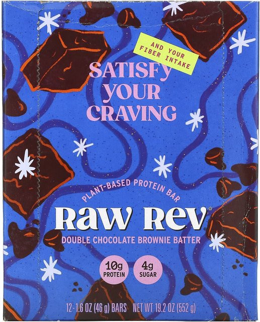 Raw Rev Glo Doppelter Schokoladen-Brownie-Teig 12 x 46 g - Bild 1