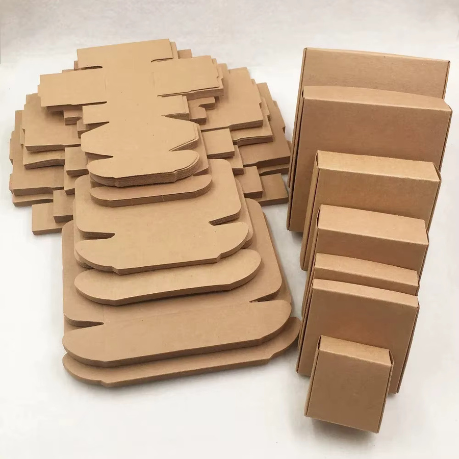 10 Stück quadratische Kraftpapier Geschenkboxen in verschiedenen Größen, braun, ideal für Hochzeiten, Pralinen oder handgemachte Seife - Bild 3