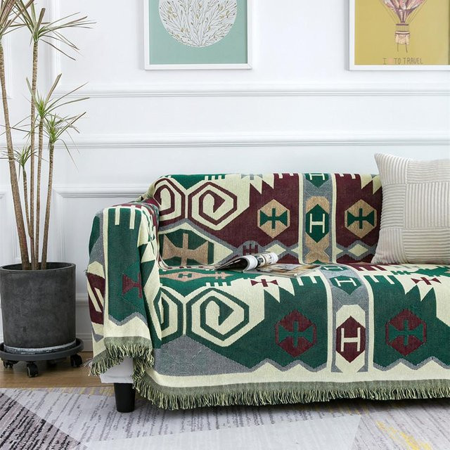 Dress U Up Fashion Jacquard Tagesdecke aus Baumwolle in Grün, B/B: 90 x 90 cm - Bild 1