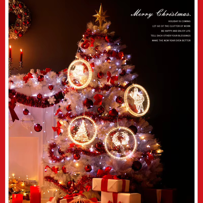 Weihnachts-LED-Fensterdekoration mit 3D-Saugnapf in Form von Santa und Schneemann, warmweiß, Höhe: 16 cm - Bild 3