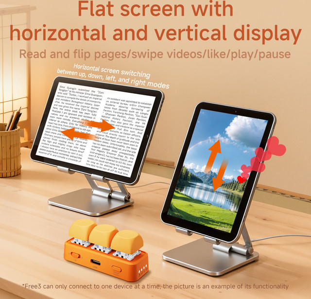 HOMEFISH Multifunktionale Bluetooth-Tastatur für Seitenwechsel bei Kurzvideos, PPT und PDF sowie Musiksteuerung und Fotografie in Lila - Bild 1