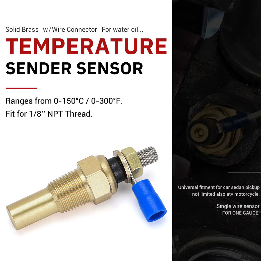 PQY Rennwagen Öltemperatursensor und Wassertemperatursensor VR-TSU01 mit 1/8 NPT Anschluss in Gold - Bild 2
