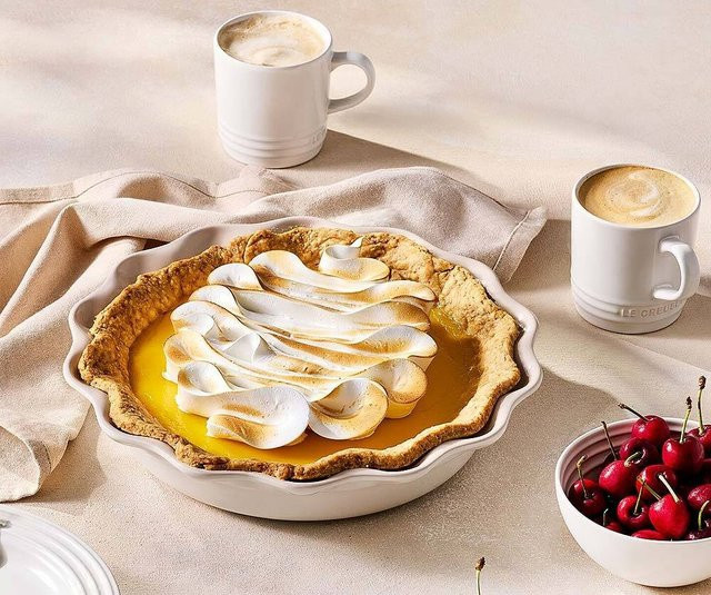 Le Creuset Kuchenform Pie Dish aus Steinzeug in White, Durchmesser: 23 cm - Bild 1