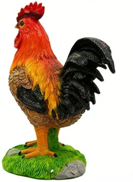 Fishine Hahn-Skulptur aus Harz in Multicolor für die Innen- und Außendekoration - Bild 1