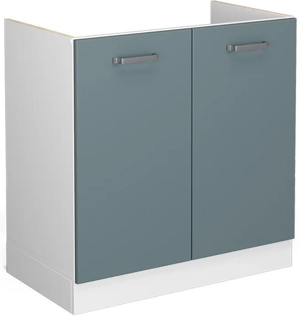 Vicco Spülenunterschrank R-Line Blau-Grau/Weiß ohne Arbeitsplatte Breite: 80 cm - Bild 1