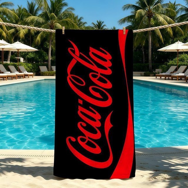 Coca-Cola Logo Handtuch von JMG Household Supplies, Schwarz, B/H: 40 x 70 cm - Bild 1
