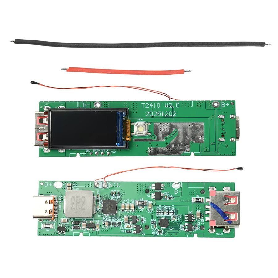 Gaqqee DIY Powerbank-Kit 22,5W mit 0,96-Zoll TFT-Farbbildschirm und Digitalanzeige, 2x 1700 mAh Batteriehalter, Tragbares Powerbank-Set - Bild 4
