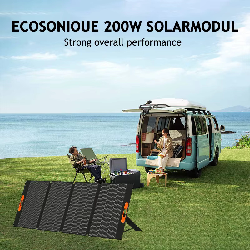 CHUBAN ETFE Faltbares Solarpanel 200W Tragbares Solarladegerät in Schwarz für Outdoor, Reise und Camping - Bild 5