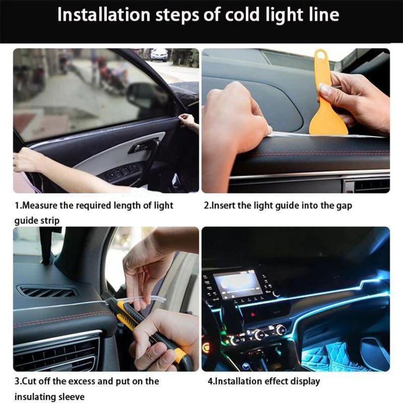Flexibler LED Neon Flex USB Auto-Innenbeleuchtung RGB Dekoration in Blau - Bild 3