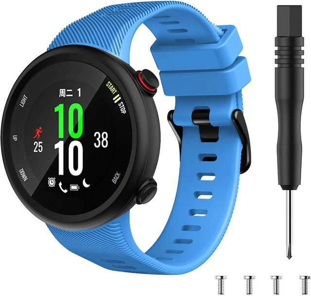 Uhrenarmband Silikon, Schwarz, Unisex, für Garmin Forerunner 45 45S Swim 2 - Bild 1