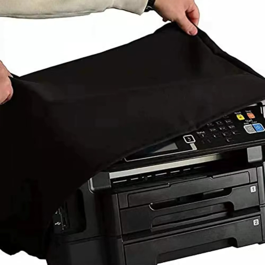 HP Pro 8610 Staubschutz universelle antistatische Druckerhülle in Schwarz und Silber kompatibel mit Epson Canon und Brother - Bild 1