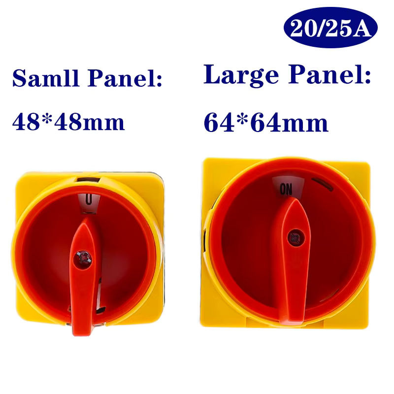 LW26GS CA10 4-poliger Trennschalter OFF-ON Drehnockenschalter mit Vorhängeschloss-Funktion, 20 A und 25 A, Multicolor, B/H: 64 x 64 mm, Einbaumaß: 48 x 48 mm - Bild 2