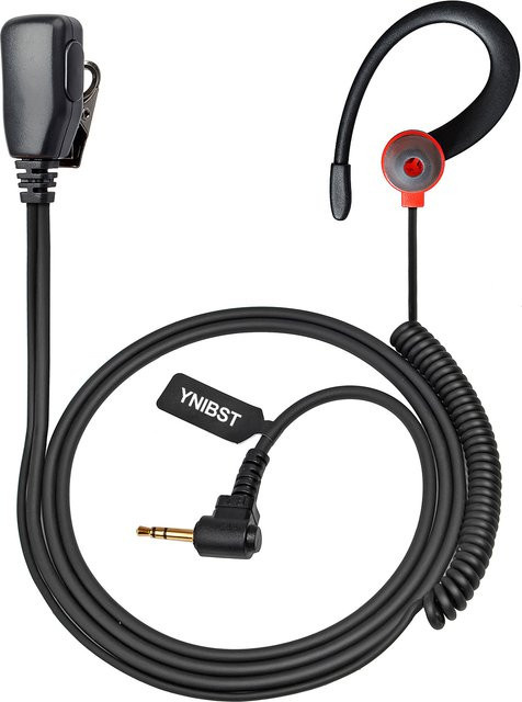 Motorola Talkabout 1-Pin-Headset mit Mikrofon und PTT, In-Ear Ohrhörer mit 2,5-mm-Anschluss, kompatibel mit Motorola TLKR-T60 T61 T62 T80 T81 T82 T-92 H2O T80 Extreme, Schwarz/Rot - Bild 1