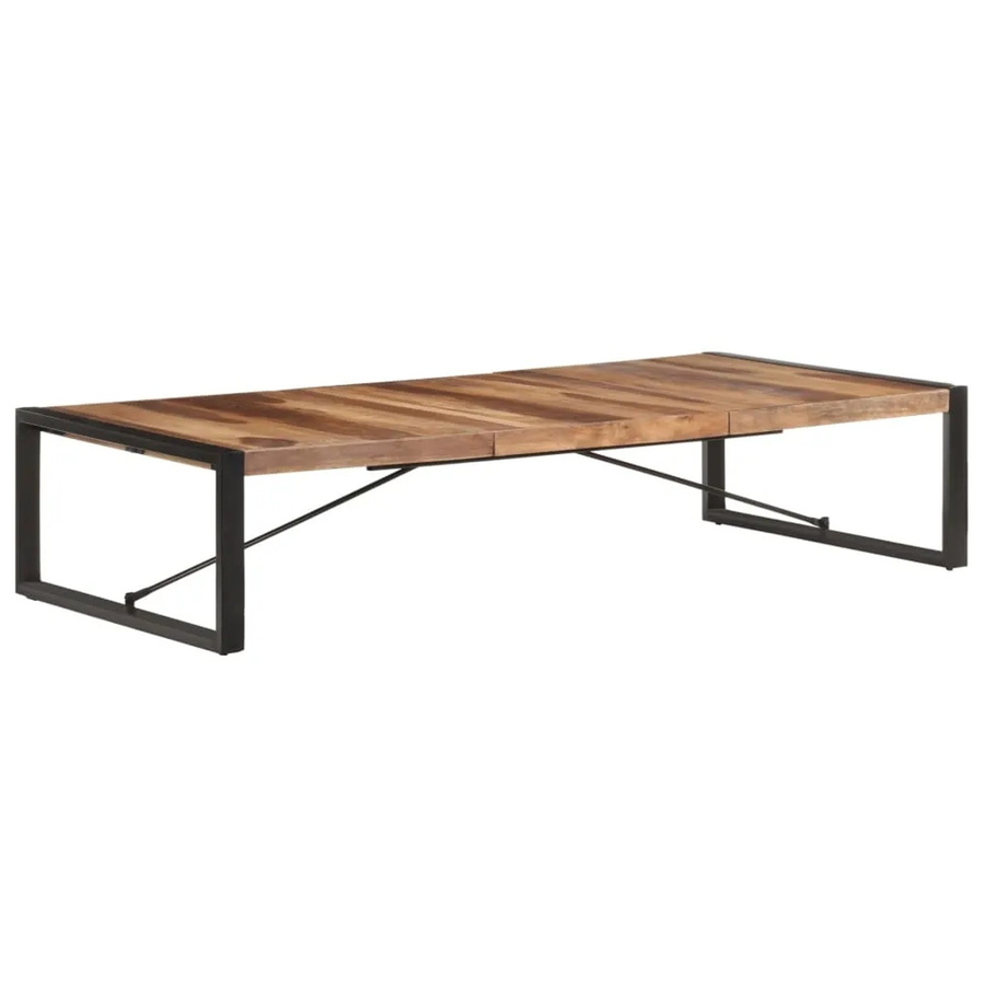 vidaXL Couchtisch aus Massivholz in Schwarz und Braun, B/T/H: 180 x 90 x 40 cm - Bild 2