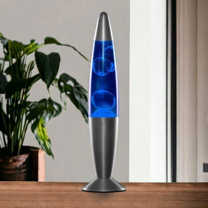 MODEZVOUS Lavalampe Magmalampe Tischlampe in Blau mit Ersatzbirne, Höhe: 34 cm - Bild 3