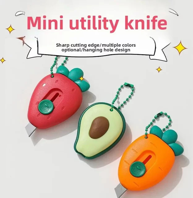 Allzweckmesser in Mini-Fruchtform aus Kunststoff zum Aufhängen und für Verpackungen - Bild 1