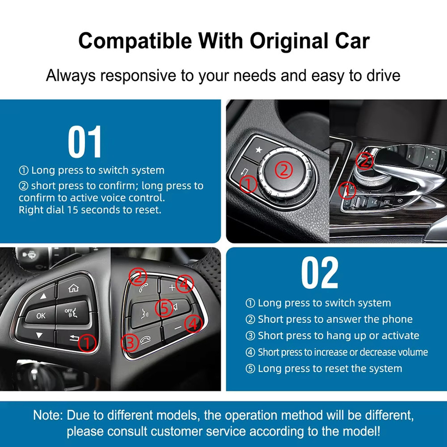 AUTOABC Drahtloses CarPlay und Android Auto Modul für Mercedes NTG 5.0 (Modelle 2015–2018) via Wi-Fi und Bluetooth - Bild 3