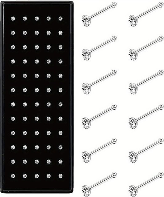 Drperfect Nasenstecker Ringe Piercing, Edelstahl, Silber, Unisex - Bild 1
