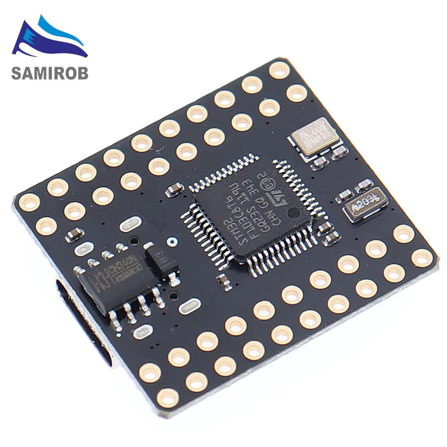 SAMIROB Mini STM32F103C8T6 CH340 Mikrocontroller Entwicklungsboard ARM Cortex-M3 Architektur in Schwarz - Bild 2