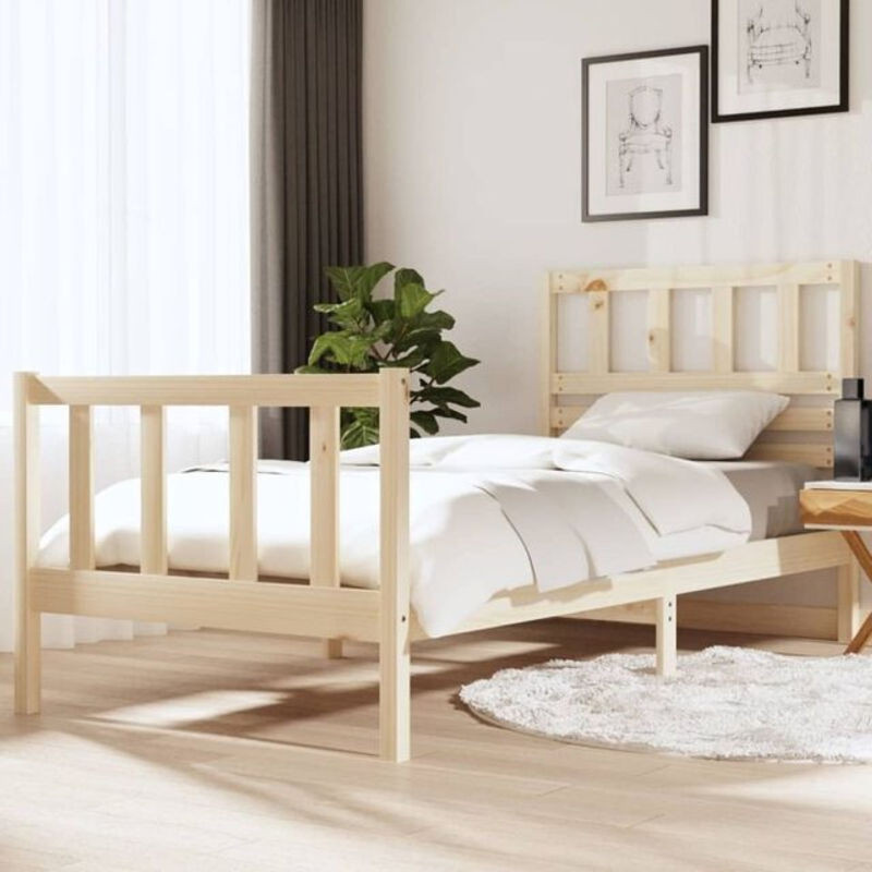 Massivholzbett Vidaxl aus Kiefer in Braun, B/T: 90 x 190 cm - Bild 1