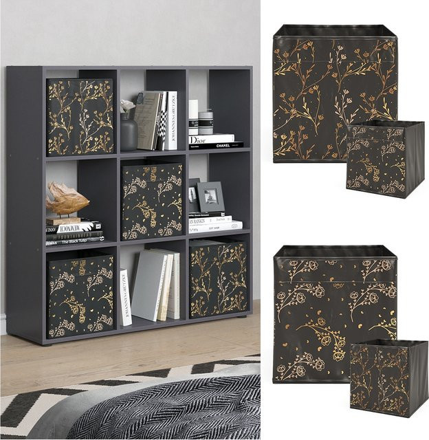 Vicco Raumteiler Würfelregal Nove Schwarz mit 9 Fächern als modernes Standregal für dein Wohnzimmer - Bild 1
