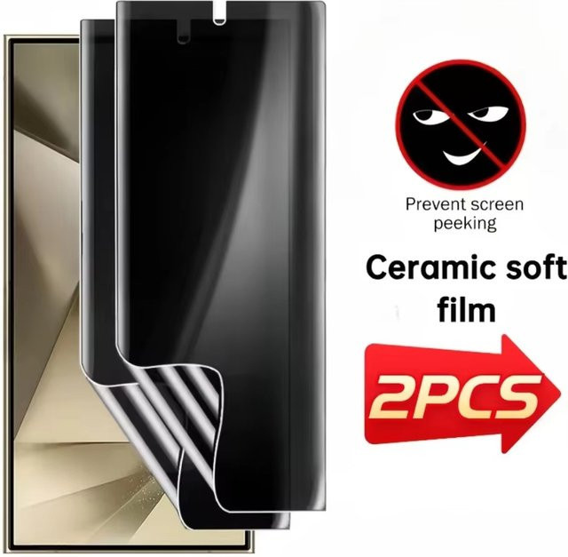 2 Stück Samsung Anti-Spy Sichtschutz-Hydrogel-Folien für S26 S25 Ultra Edge S24 S23 S22 S21 A56 A55 A36 A26 A25 A16 A06 transparent - Bild 1