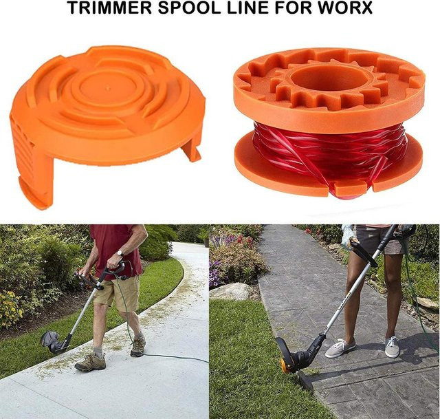 Worx Ersatz-Rasentrimmerfaden-Spulenset in Orange mit 3,1 m Fadenschnur für Weed Eater und Edger - Bild 1