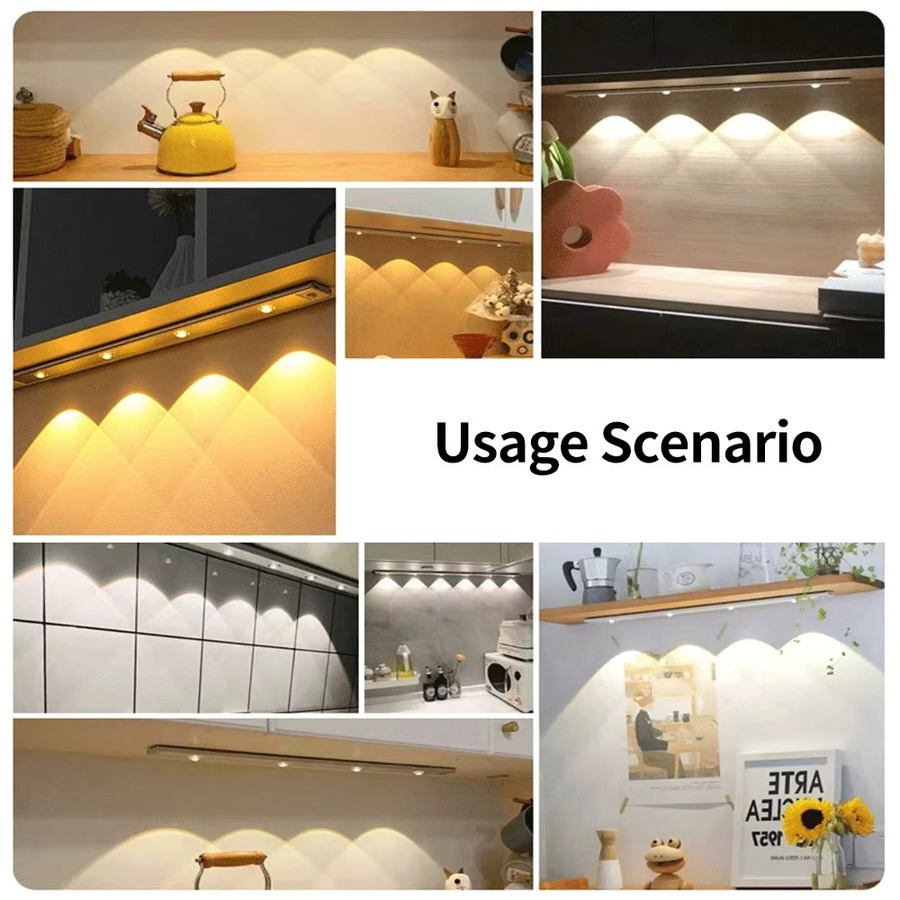 GGBEE USB wiederaufladbare LED-Schrankleuchte mit Bewegungssensor und dimmbarer Lichtfarbe in Weiß - Bild 4