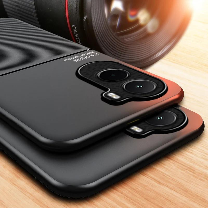 Magnetische Lederstruktur Handyhülle für Xiaomi Poco M7 4G in Schwarz - Bild 3