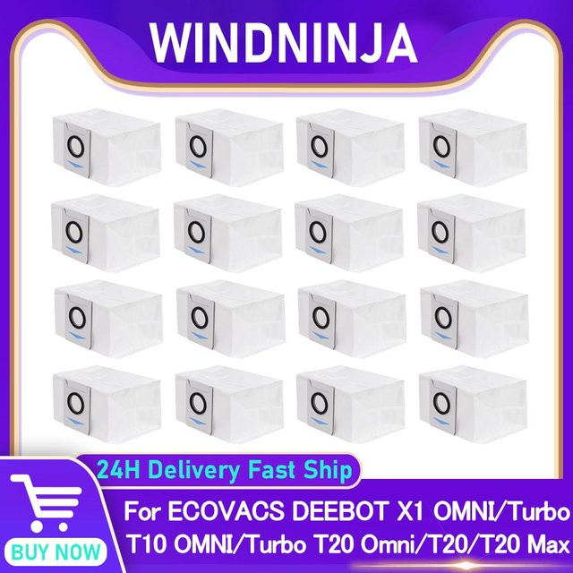 Ecovacs Ersatzstaubbeutel in Weiß für Deebot X1 Omni, Turbo T10 Omni, T20 Omni, T20, T20 Max und T20 Pro - Bild 1