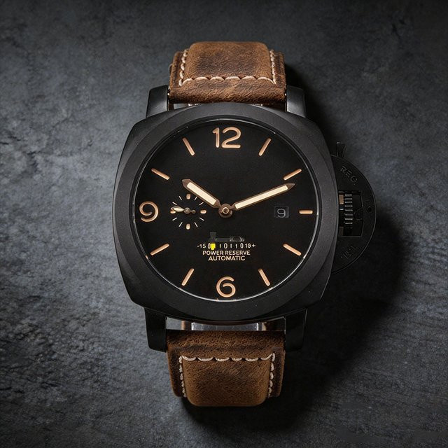 Dwayne Campbell Armbanduhr, Automatik, Edelstahl, 49 mm, Herren, Leder - Bild 1