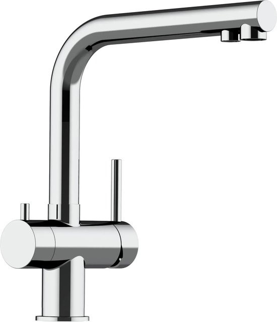 Vizio Küchenarmatur aus Edelstahl mit 3-Wege-Niederdruck-Funktion, 360 Grad schwenkbarer Auslauf, Farbe Silber/Chrom - Bild 1