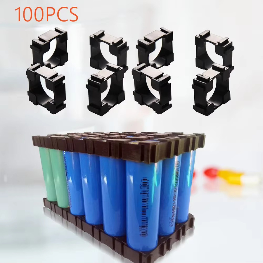 ALLOYSEED 18650 Lithium-Batterie-Halterung für zylindrische Li-Ionen-Akkus, Kunststoff, Schwarz - Bild 2