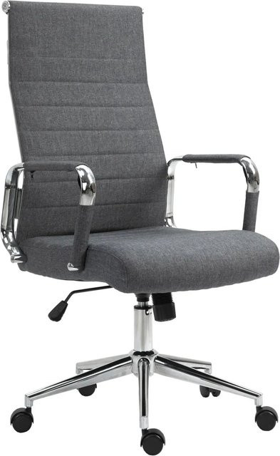 Svita Office Comfort Bürostuhl in Dunkelgrau mit hoher Rückenlehne, Stoff und Armlehnen - Bild 1