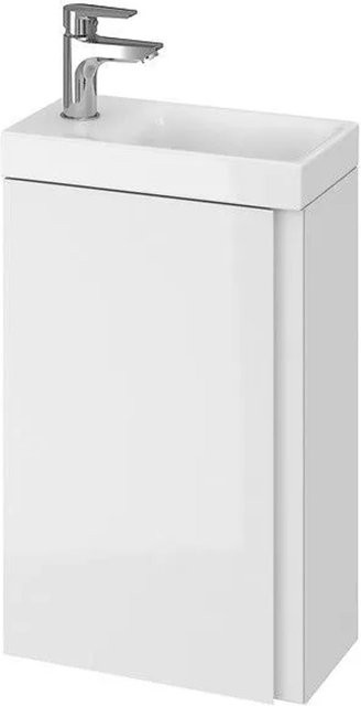 KOLMAN Badmöbelset mit Waschtischunterschrank und Keramikwaschbecken in Weiß, Wandmontage mit Soft-Close-Türen - Bild 1