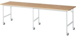 Rau Fahrbarer Arbeitstisch Jerry in Grau und Braun, B/T/H: 300 x 80 x 90 cm - Bild 1