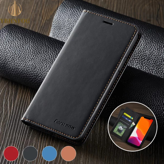 Luxuriöse Leder-Flip-Handyhülle für Samsung Galaxy S9 Plus bis S26 Ultra in Schwarz mit Magnetverschluss und Ständerfunktion - Bild 1